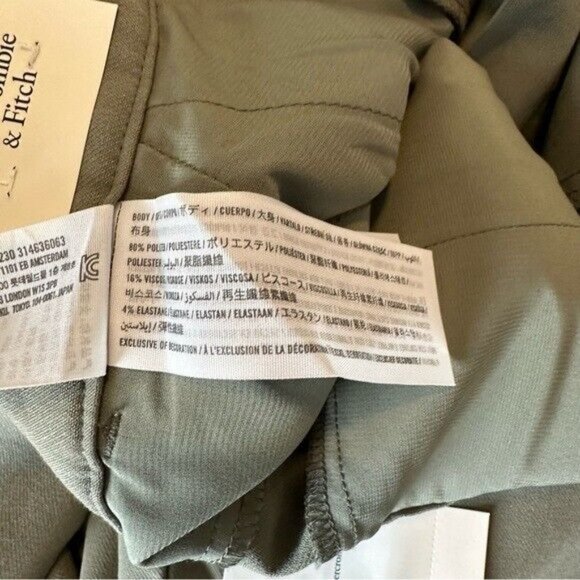 A&F Abercrombie & Fitch Sloane Tailored Pant Ultra High Wide Leg Olive Sz 26 - Picture 10 of 10